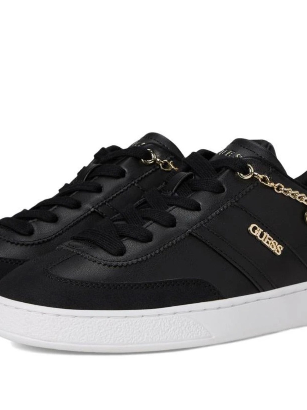 GUESS Black Sneakers with Gold Charm Chain - Picture 12 of 16